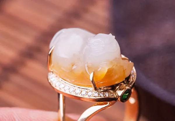 Beeswax Amber Ring — material