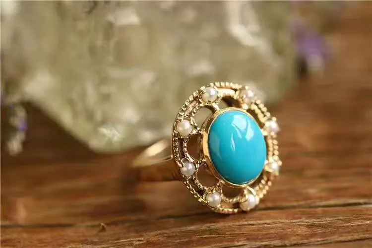 Turquoise and Pearl Ring — hero