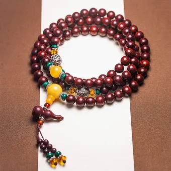 Zitan Wood Beaded Necklace